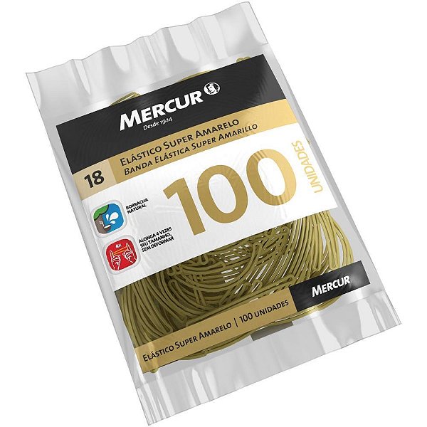 Elastico amarelo n.18 super pct.c/50g 100pecas - mercur (pacote)