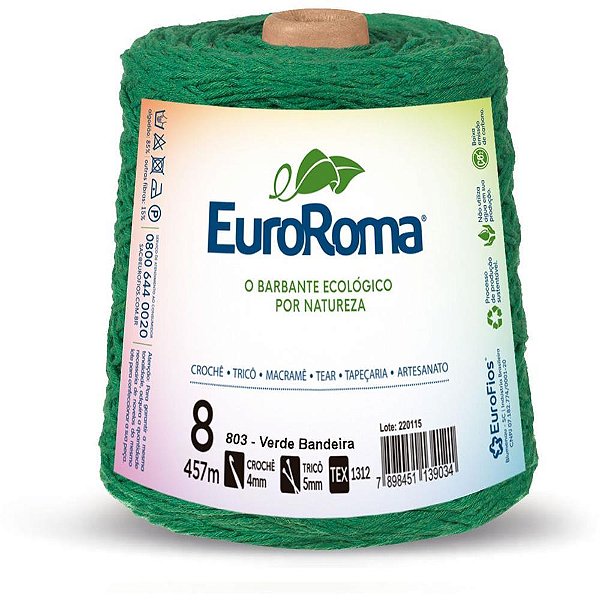 Barbante colorido 600g 4/8 fios 457m vd.bandeira - euroroma (unidade)
