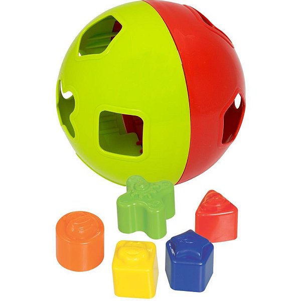 Brinquedo educativo bola didatica c/blocos - merco toys (unidade)