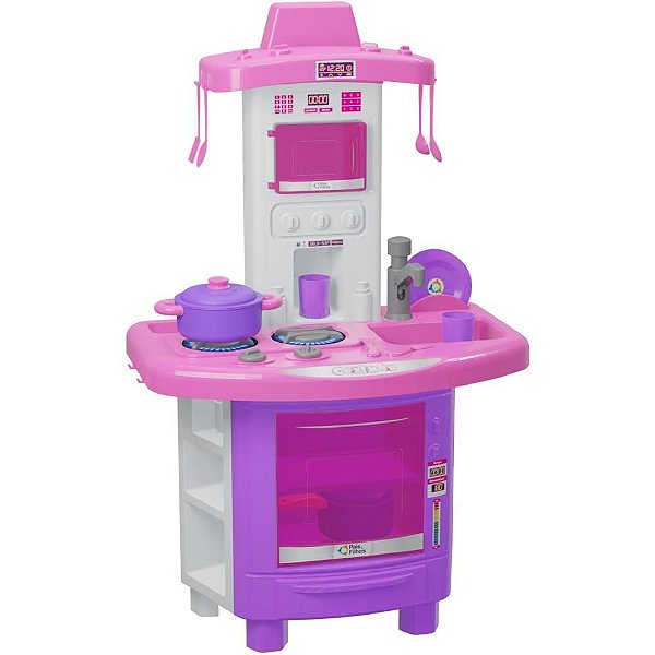 Brincando de casinha cozinha faz de conta rosa - pais e filhos (unidade)