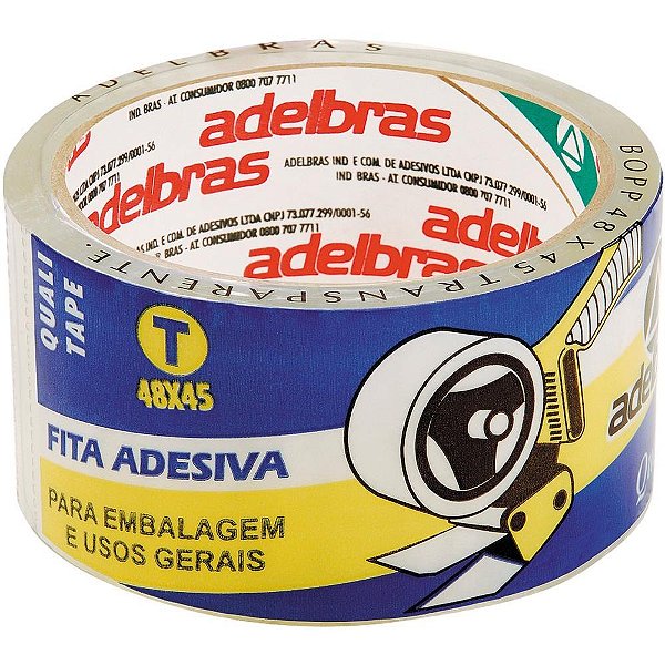 Fita para empacotamento qualitape 48mmx45m transp. - adelbras (unidade)