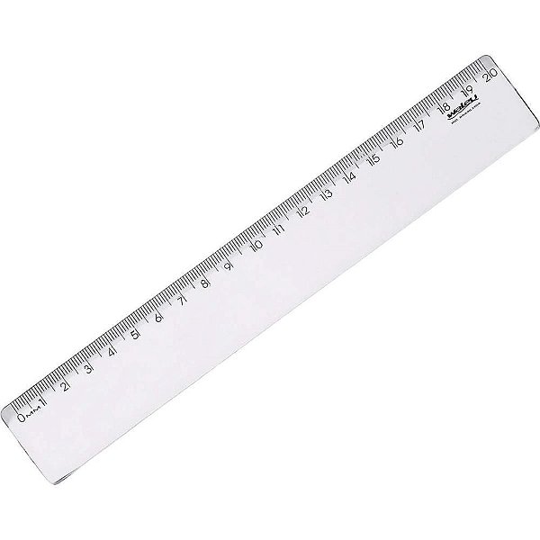Regua de poliestireno new line cristal 20cm. - maxcril (pct.c/10)