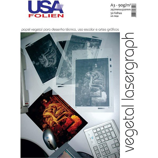 Papel vegetal a3 90g. 297x420mm - usa folien (cx.c/50)