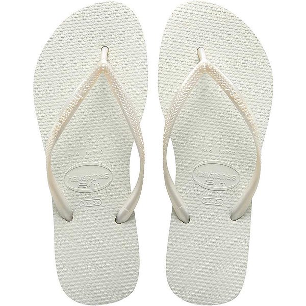 Chinelo havaianas feminino slim 39/0 branco - havaianas (par)