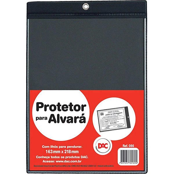 Porta alvara preto/cristal 163mmx218mm - dac (pct.c/05)