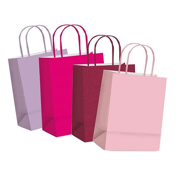 Sacola para presente lisa cores sortidas p 21,5x15x8cm - cromus (pct.c/10)