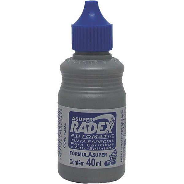 Tinta para carimbo 40ml azul automatico - radex (cx.c/12)