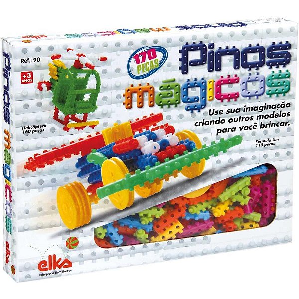 Brinquedo para montar pinos magicos 170 pecas - elka (unidade)