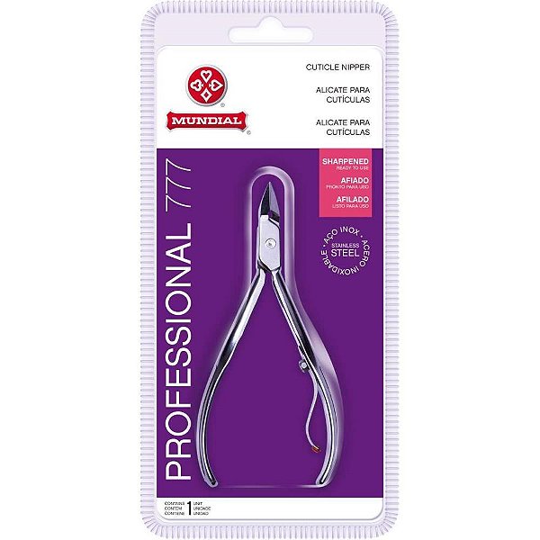 Alicate higiene pessoal p/cuticula pro-inox c/mola - mundial (unidade)