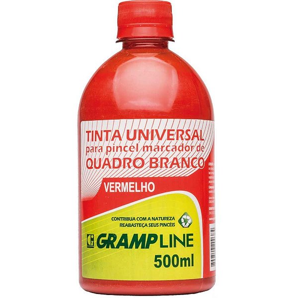 Tinta marcador quadro branco reabastecedor 500ml vermelho - gramp line (unidade)