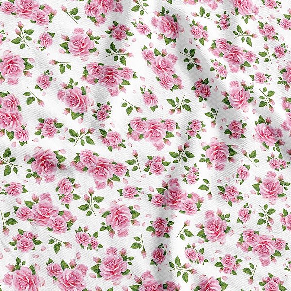 Tnt estampado 1,40m 40g rosas cor de rosa - supper (rl-25mts)