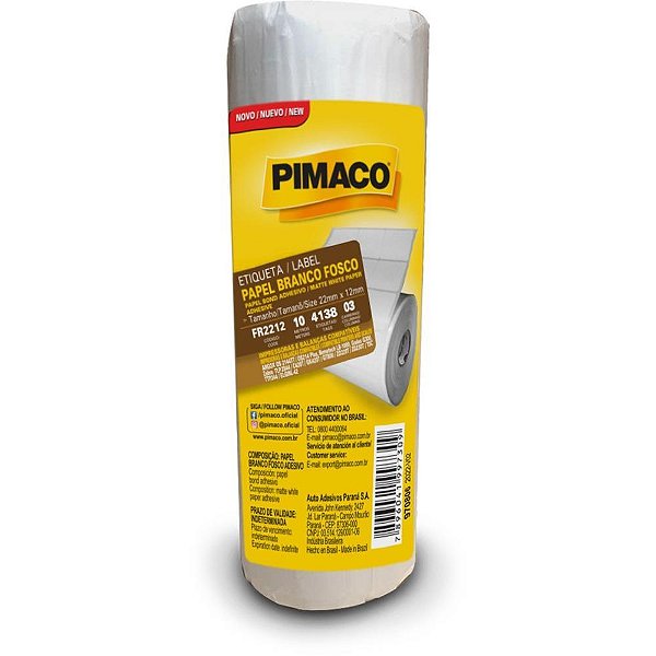 Etiqueta adesiva branca 22x12mmx3cr.c/2069 etiq - pimaco (rolo)