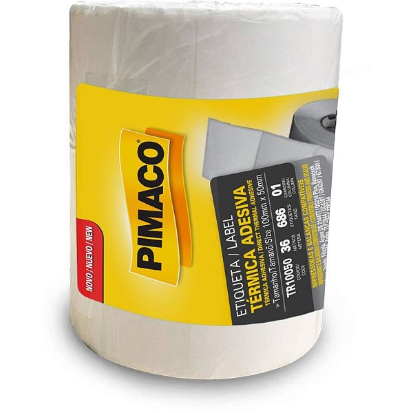 Etiqueta adesiva termica 100mmx50mm c/686 etiq. - pimaco (rolo)