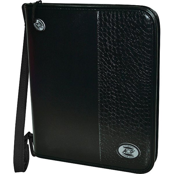 Fichario com ziper croco black completo - acp (unidade)