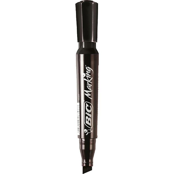 Pincel marcador permanente marking recarregavel vermelho - bic (cx.c/12)