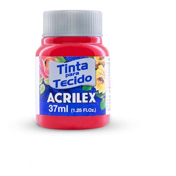 Tinta para tecido fosca 37ml vermelho natal - acrilex (duzia)