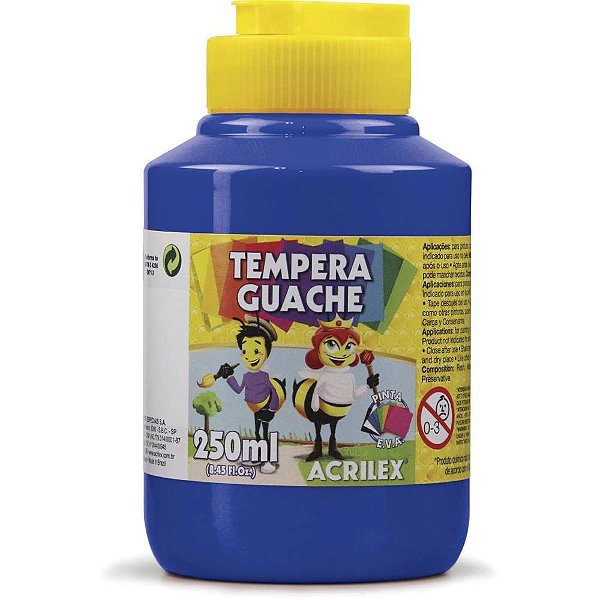Tinta guache 250ml azul turquesa - acrilex (pct.c/03)