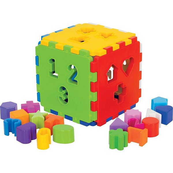 Brinquedo educativo cubo didatico c/blocos - merco toys (unidade)