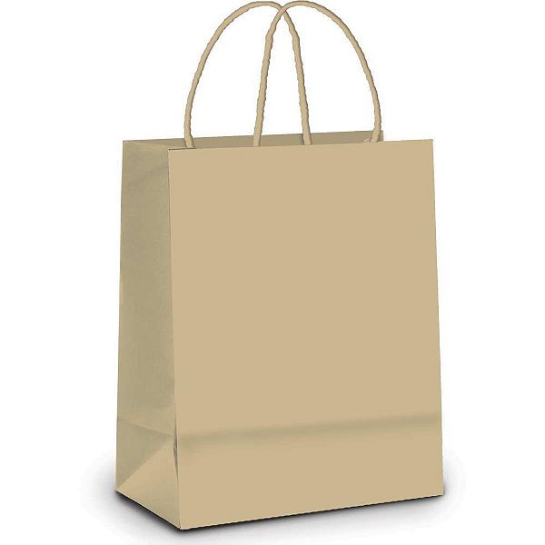 Sacola para presente kraft p 21x15x8cm 80g - cromus (pct.c/10)
