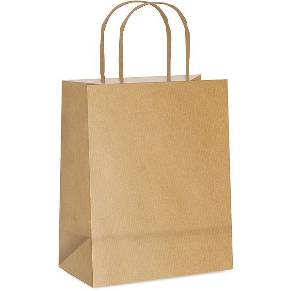 Sacola para presente kraft m 26x19x9cm 80g - cromus (pct.c/10)