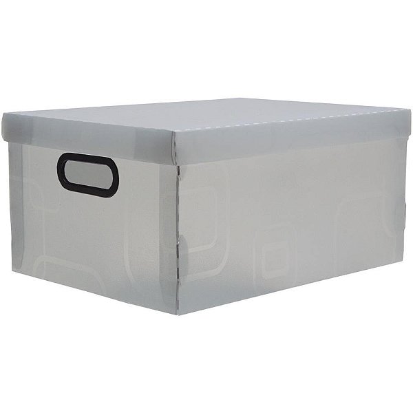 Caixa organizadora grande 42x31x20cm. cristal - dello (unidade)