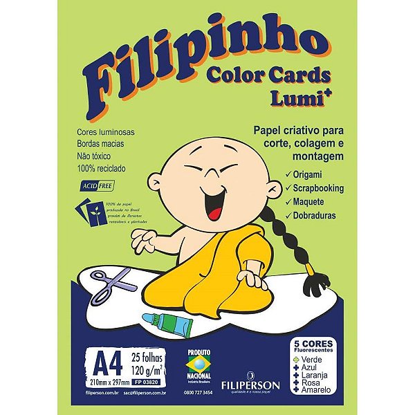 Bloco para educacao artistica filipinho color lumi 120g 25fl - filiperson (bloco)