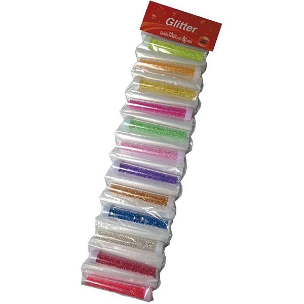 Glitter pvc bolinhas sortidas 8g.cada - v.m.p. (bl.c/12)