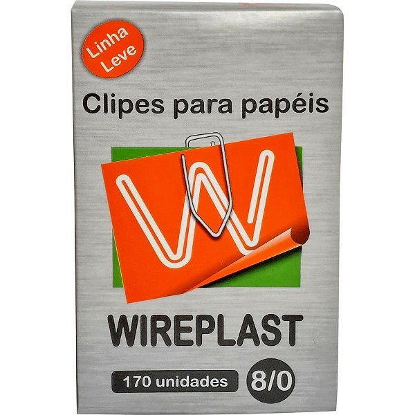 Clipe galvanizado aco 8/0 linha leve c/170 un. - wireplast (caixa)