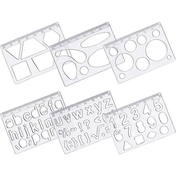Regua plastica kit desenho cristal - maxcril (kit)