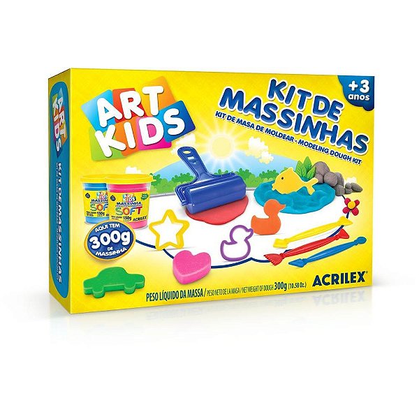 Massa para modelar criativa art kids 3 300g.c/moldes - acrilex (unidade)