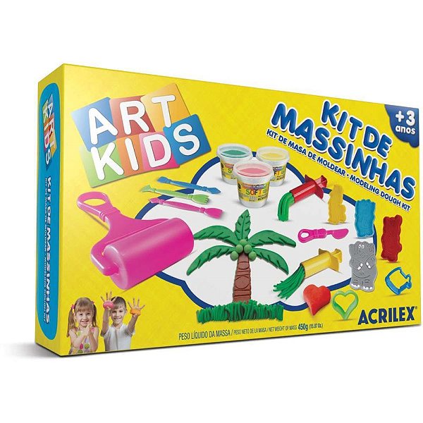 Massa para modelar criativa art kids 5 450g c/15 acessorio - acrilex (unidade)