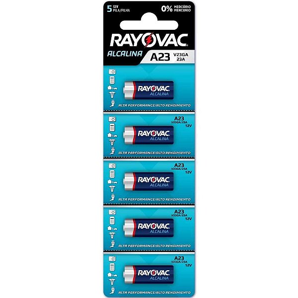 Pilha alcalina bateria a23 12v - rayovac (bl.c/05)