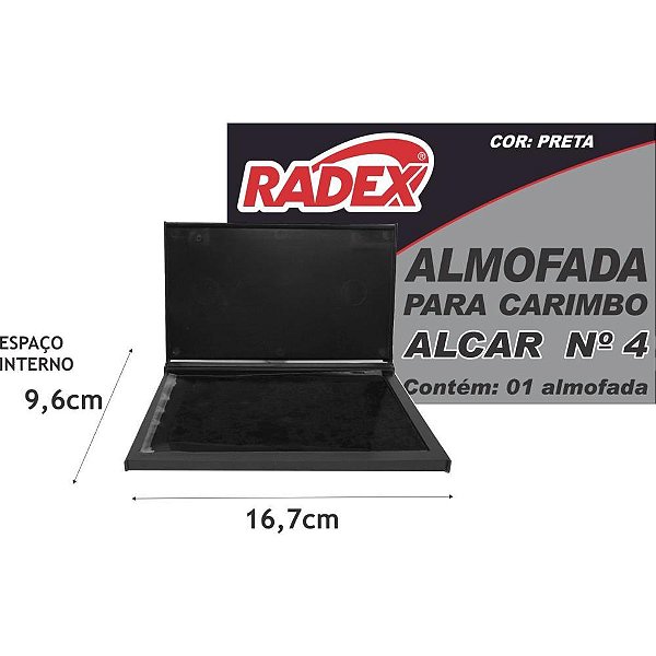 Almofada carimbo n.4 preta - radex (unidade)