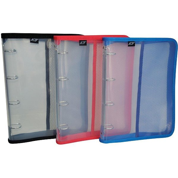Fichario de pvc transparente c/pt 4arg.c/ziper - acp (unidade)