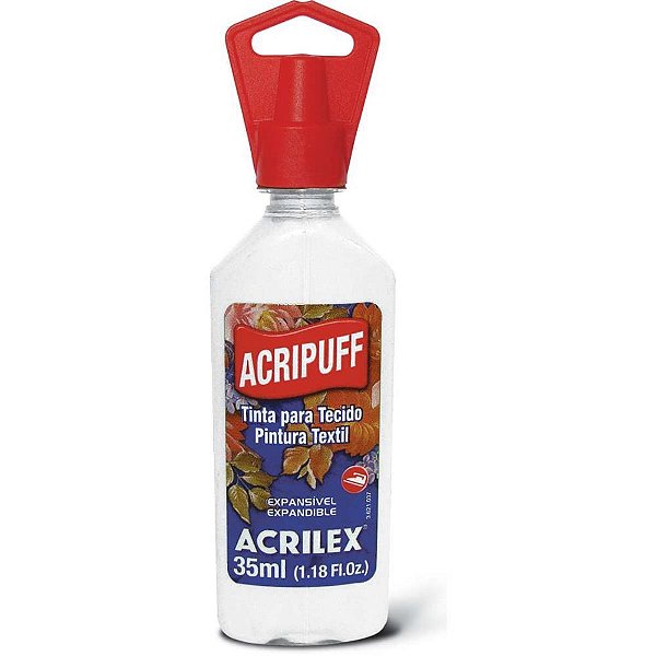 Tinta para tecido acripuff 35ml branco - acrilex (pct.c/06)