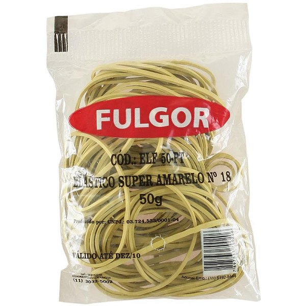 Elastico amarelo latex super especial n.18 50gr - fulgor (pacote)