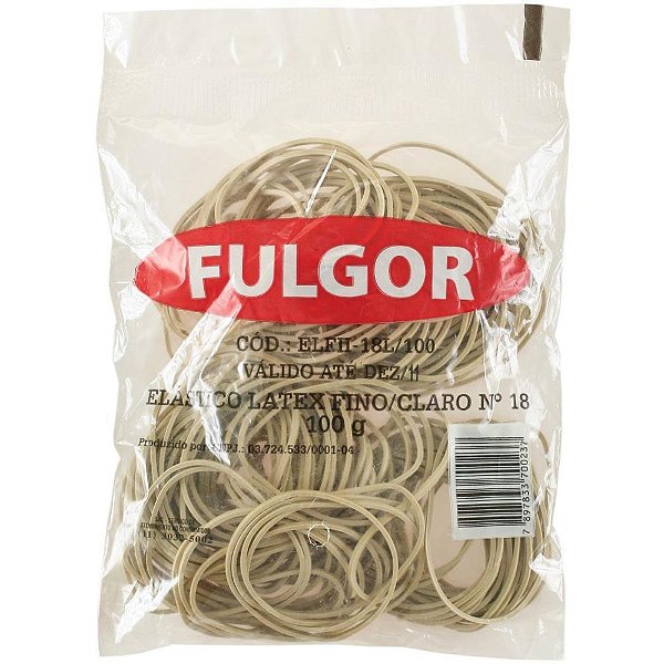 Elastico latex fino/claro n.18 100grs - fulgor (pacote)