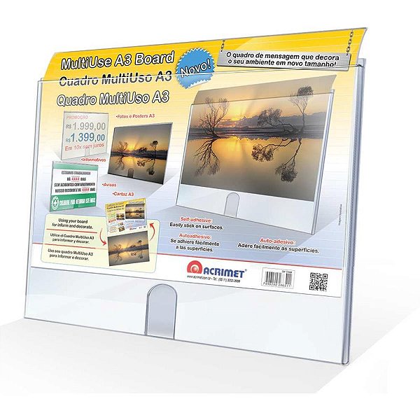 Quadro multiuso a3 cristal sem suporte - acrimet (pct.c/02)