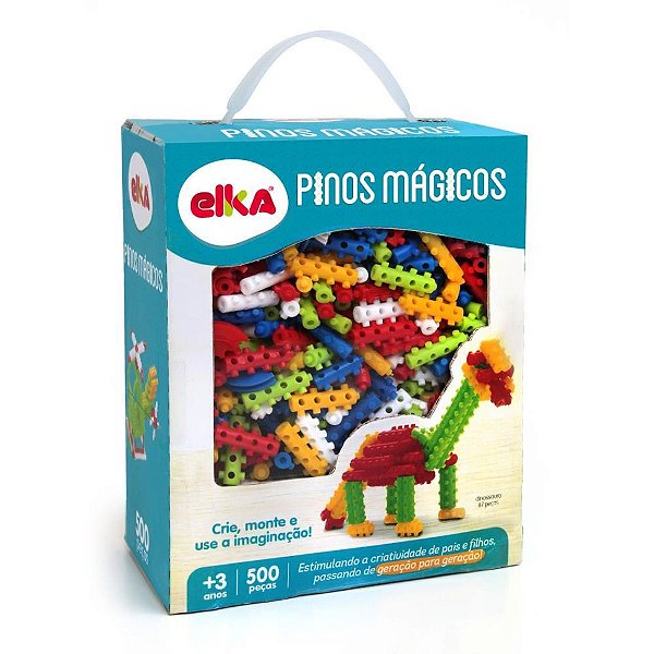 Brinquedo para montar pinos magicos 500 pecas - elka (unidade)