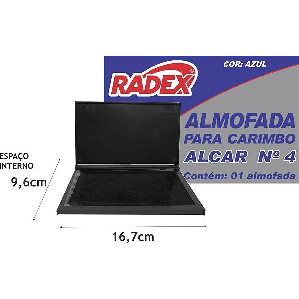 Almofada carimbo n.4 azul - radex (unidade)