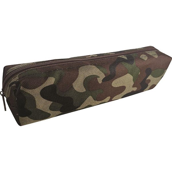 Estojo simples tecido quadrado pq camuflado - kit (unidade)