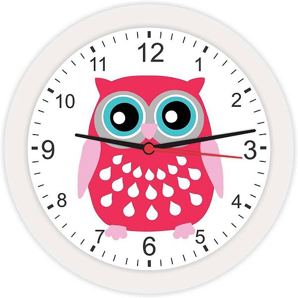 Relogio de parede redondo bco corujinha rs 21,7c - bells (unidade)