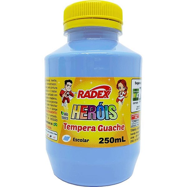 Tinta guache 250ml azul claro - radex (pct.c/03)