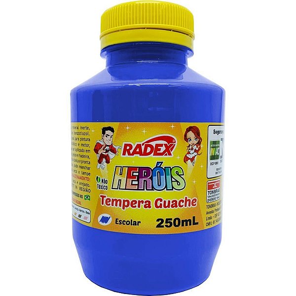 Tinta guache 250ml azul escuro - radex (pct.c/03)