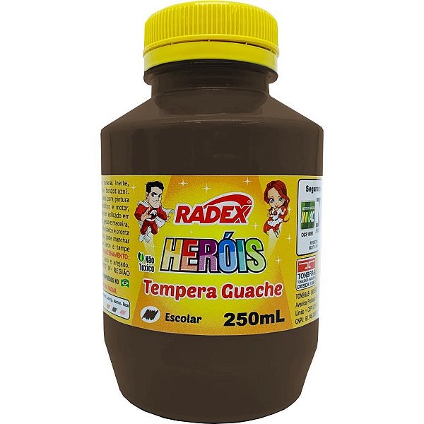 Tinta guache 250ml marrom - radex (pct.c/03)