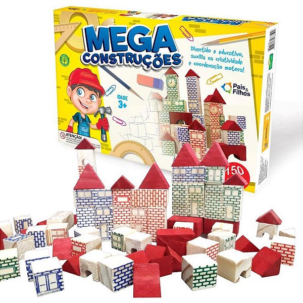 Brinquedo para montar mega construcoes 150 pecas - pais e filhos (unidade)
