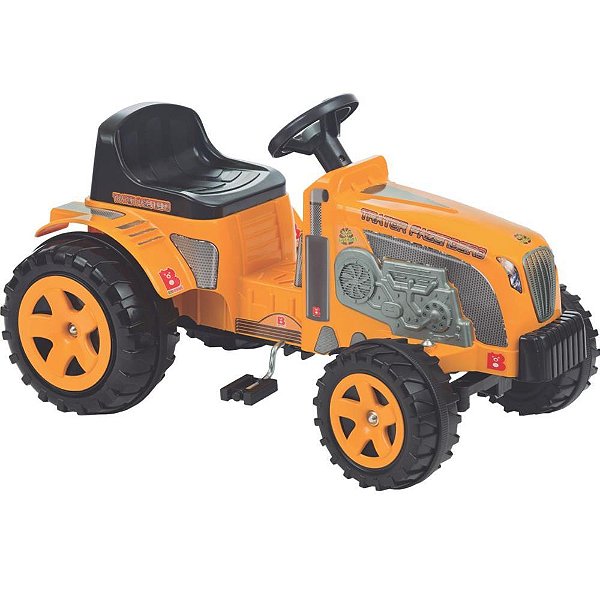 Veiculo a pedal trator fazendeiro amarelo - biemme (unidade)