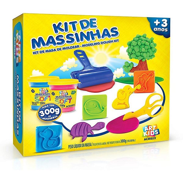 Massa para modelar criativa art kids 7 300g c/7 acessorios - acrilex (unidade)