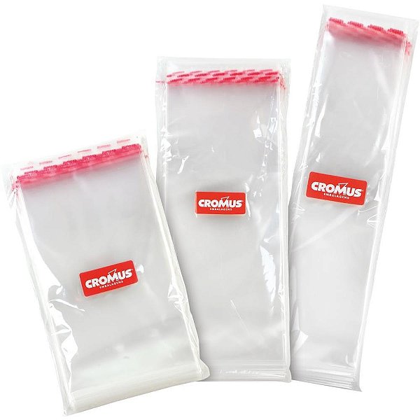 Saco adesivado transparente 15x20+3cm aba - cromus (pct.c/100)