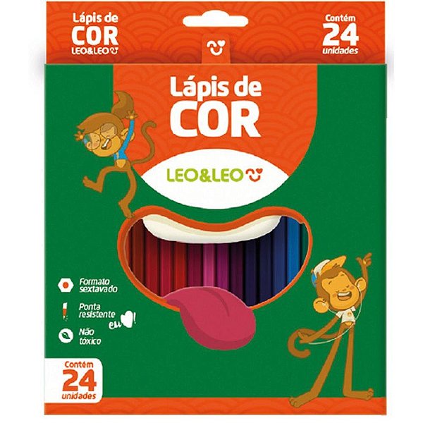 Lapis de cor sextavado leo e leo 24 cores - leonora (pct.c/06)